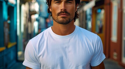 Man in White Shirt and Black Hat