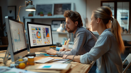 Creative Professionals Working Together in a Modern Office Setting