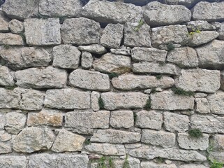 Photo of natural stone texture. Texture of the wall made of natural stone