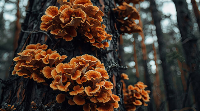 chocolate lenzites on a tree