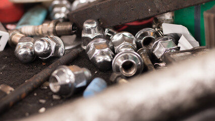 photography of nuts and bolts, mechanics