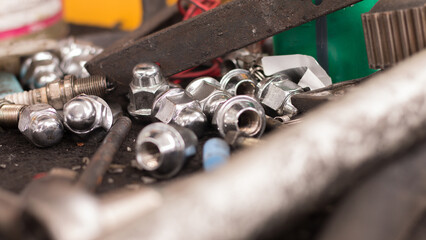 photography of nuts and bolts, mechanics