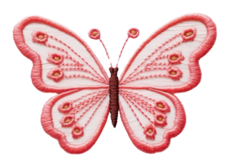 PNG Butterfly embroidery pattern white background accessories.
