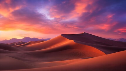 Fototapeta na wymiar Panorama of sand dunes at sunset in Death Valley National Park