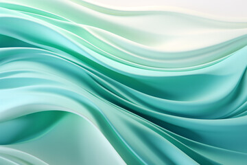 abstract illustration with a reflective liquid metal canvas in pastel shades of seafoam green.