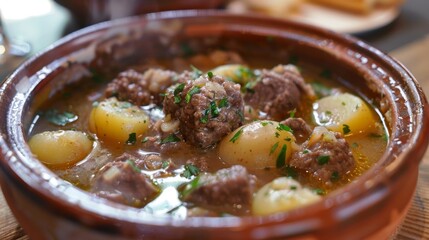 Andorran cuisine. Escudella is a thick meat soup.