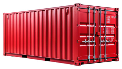 PNG  New red cargo container white background architecture delivering.