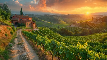 Cycling through picturesque vineyards in Tuscany, leisure and lifestyle travel, YouTube thumbnail - Powered by Adobe