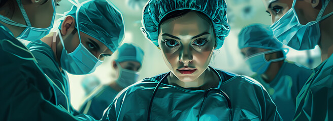 Portrait of a Lady Surgeon, Female Doctor in Operating Room, Portrait of a Skilled Lady Doctor