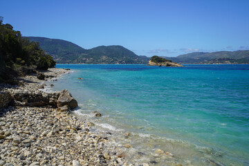 Fototapeta premium Marathonisi island , popular touristic destination and turtle nesting spot in the south of Zakynthos