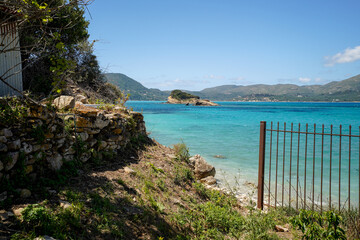 Marathonisi island , popular touristic destination and turtle nesting spot near Agios Sostis