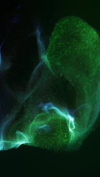 Elegant Blue Green Abstract Particle Flow Decorative Vertical Loop Background