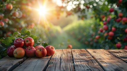 Wooden Table Covered With Many Apples