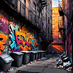 Graffiti sprawled across a urban wall