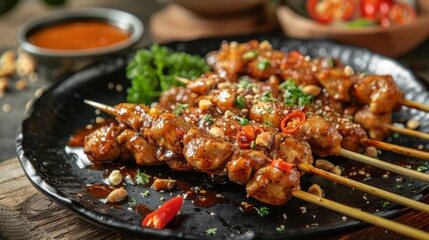 A Bruneian dish. Sati-ayam is a chicken kebab with sweet and sour peanut sauce.