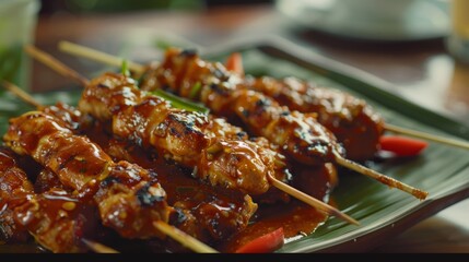 A Bruneian dish. Sati-ayam is a chicken kebab with sweet and sour peanut sauce.