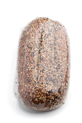 Fototapeta premium Packed whole grain rye bread isolated on white