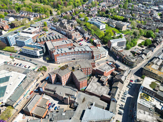 Fototapeta premium High Angle View of Central Rotherham City of England United Kingdom. April 4th, 2024