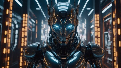Fototapeta premium robot in street 