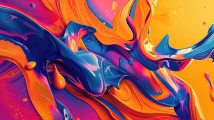 A colorful abstract design with a mix of bold realistic