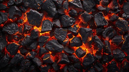 Image of Hot Coal Flames in a Grill or Furnace