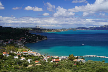 Fototapeta premium panorama from Limni Keriou and Marathonisi islands