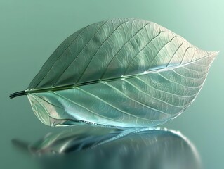 A leaf resting on a table