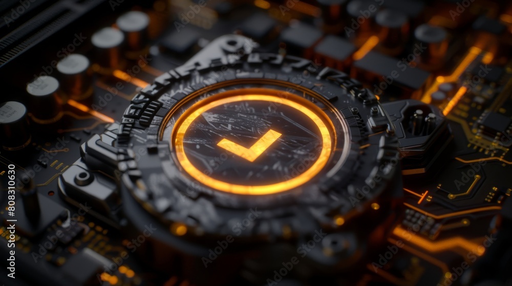 Poster motherboard cybersecurity secure connection for safety network authentication and ai regulations