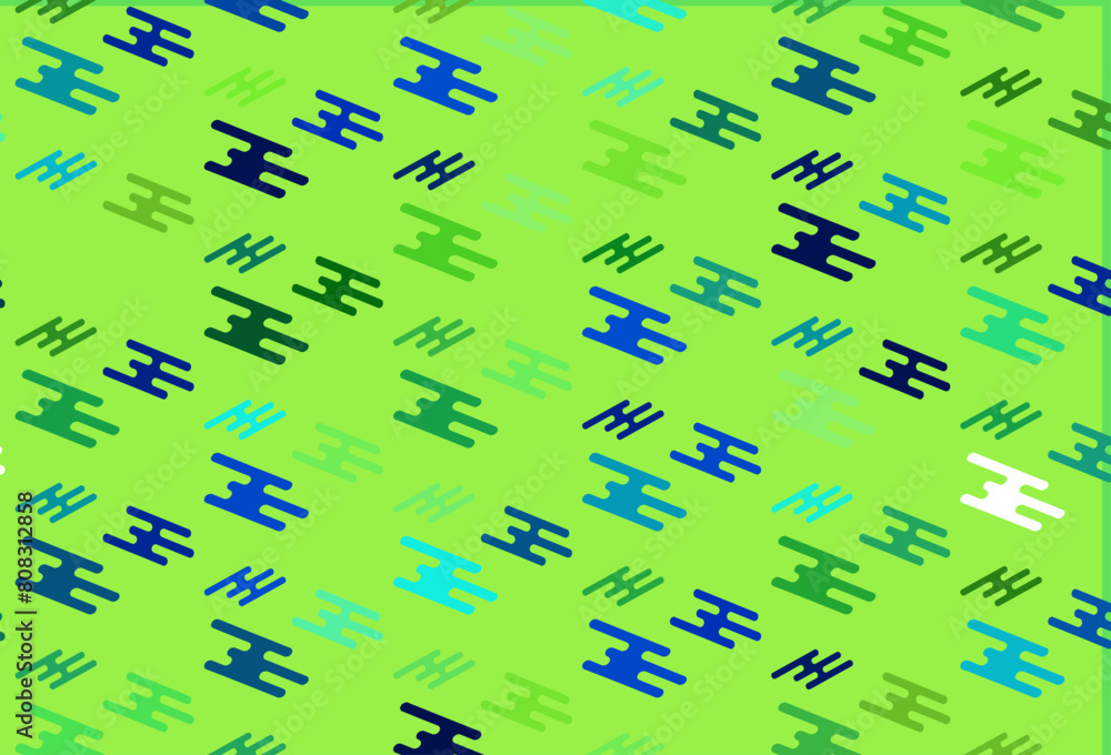 Poster light green, yellow vector pattern with narrow lines.