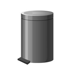 Kitchen metal trash can design isolated on white background.
