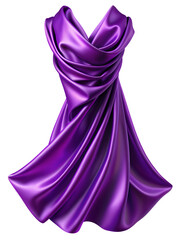 Naklejka premium Beautiful purple silk dress on Transparent background