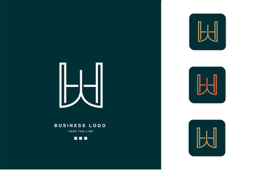 HW, WH, Abstract Letters Logo Monogram