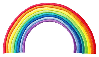 PNG Rainbow in embroidery style creativity spectrum clothing.