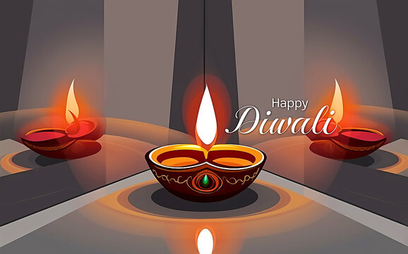 Radiant Diwali Lamp: Artistic Lighting with Heartfelt Greetings