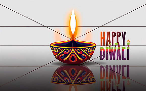 Radiant Diwali Lamp: Artistic Lighting with Heartfelt Greetings