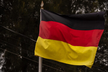 The national flag of Germany waving in the wind
