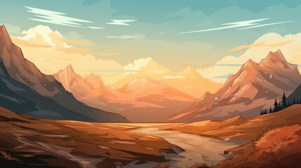 Breathtaking mountain landscape at sunset