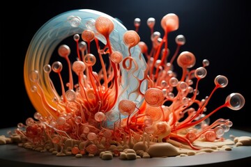 Vibrant underwater coral reef scene - obrazy, fototapety, plakaty