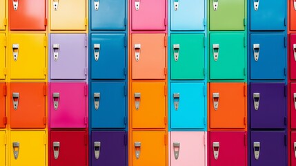 Colorful lockers in school or office