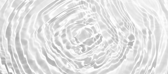 Water ripples on white Background. Water texture, white water surface with rings and ripple. Spa...