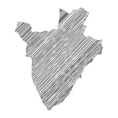 Burundi thread map line vector illustration