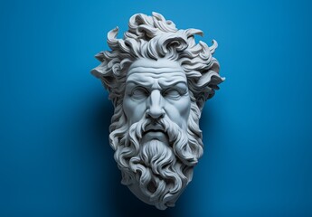 Dramatic Sculpted Head of Greek God