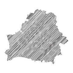 Belarus thread map line vector illustration
