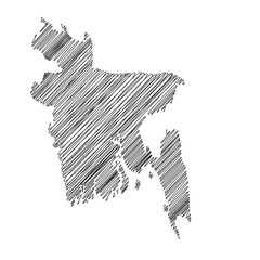 Bangladesh thread map line vector illustration