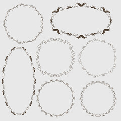 Vintage vector set of ornamental frames
