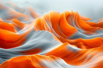 Stunning abstract orange and gray sand dunes in artistic style
