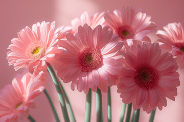 Elegant pink gerbera daisies on a soft background