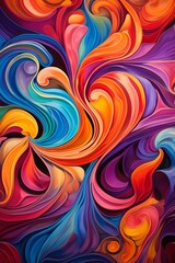 Vibrant abstract art with swirling colors