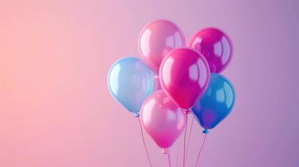 Bunch of bright balloons and space for text again realistic