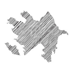 Azerbaijan thread map line vector illustration